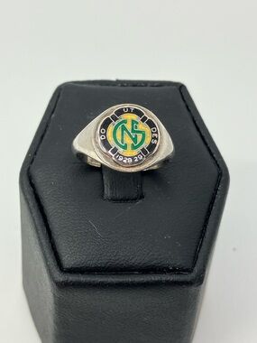 Vtg 925 Canadian Nursing School Enamel Sterling Silver CNS 1928 29 Signet Ring